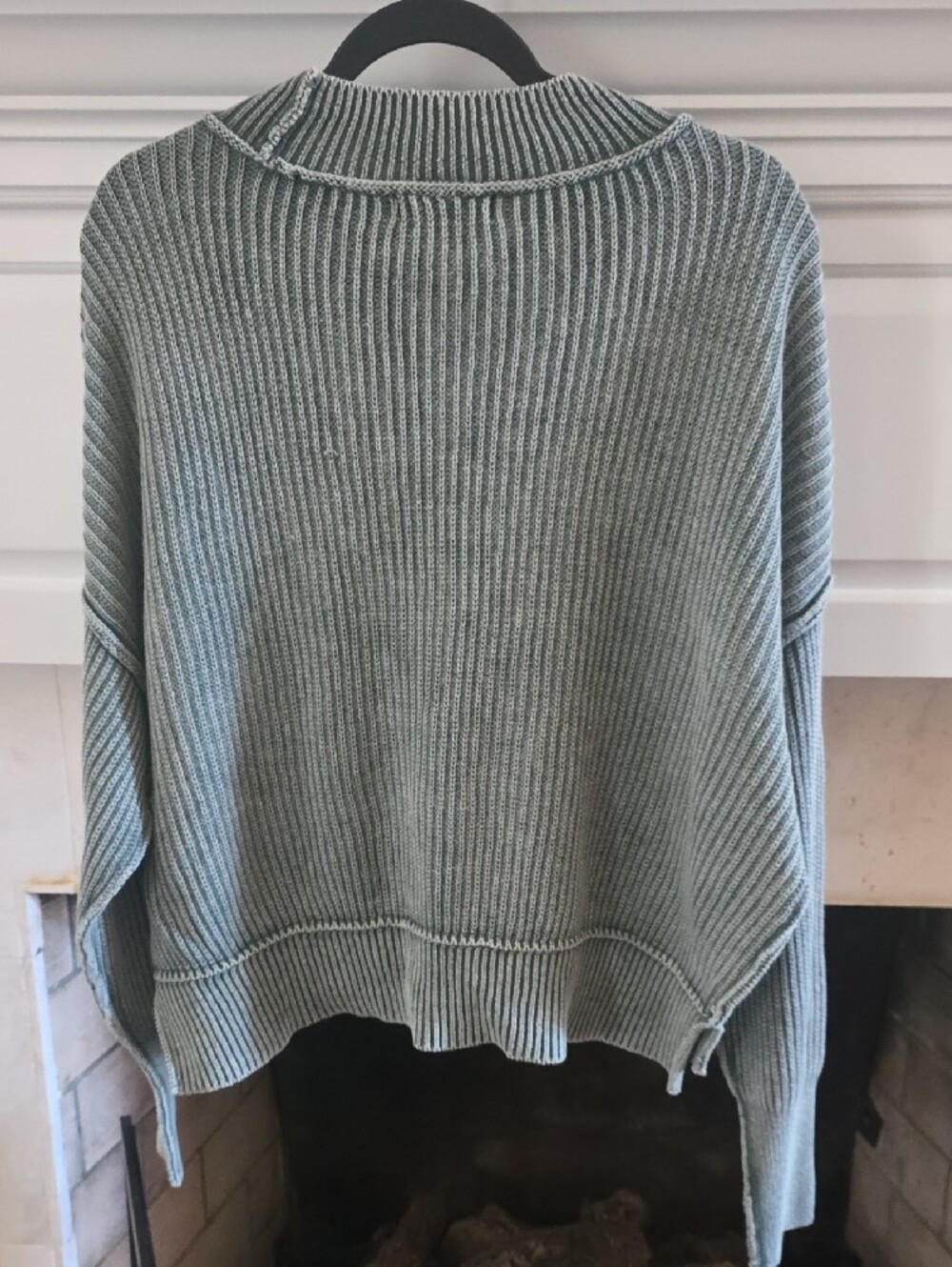 Zenana Outfitters Seafoam Ribbed Crewneck Sweater - Picture 4 of 5